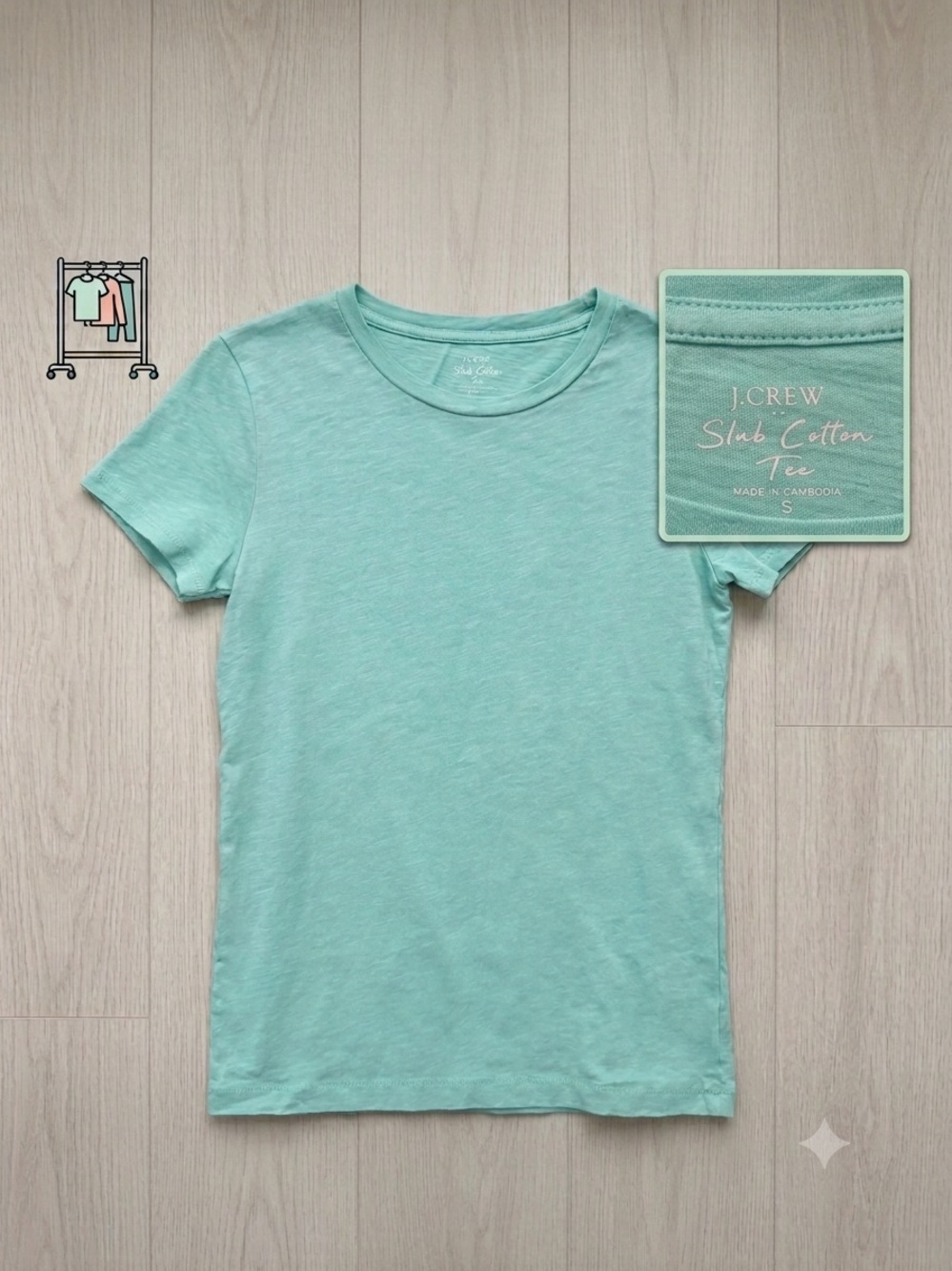 J. Crew Slub Cotton Tee in Mint